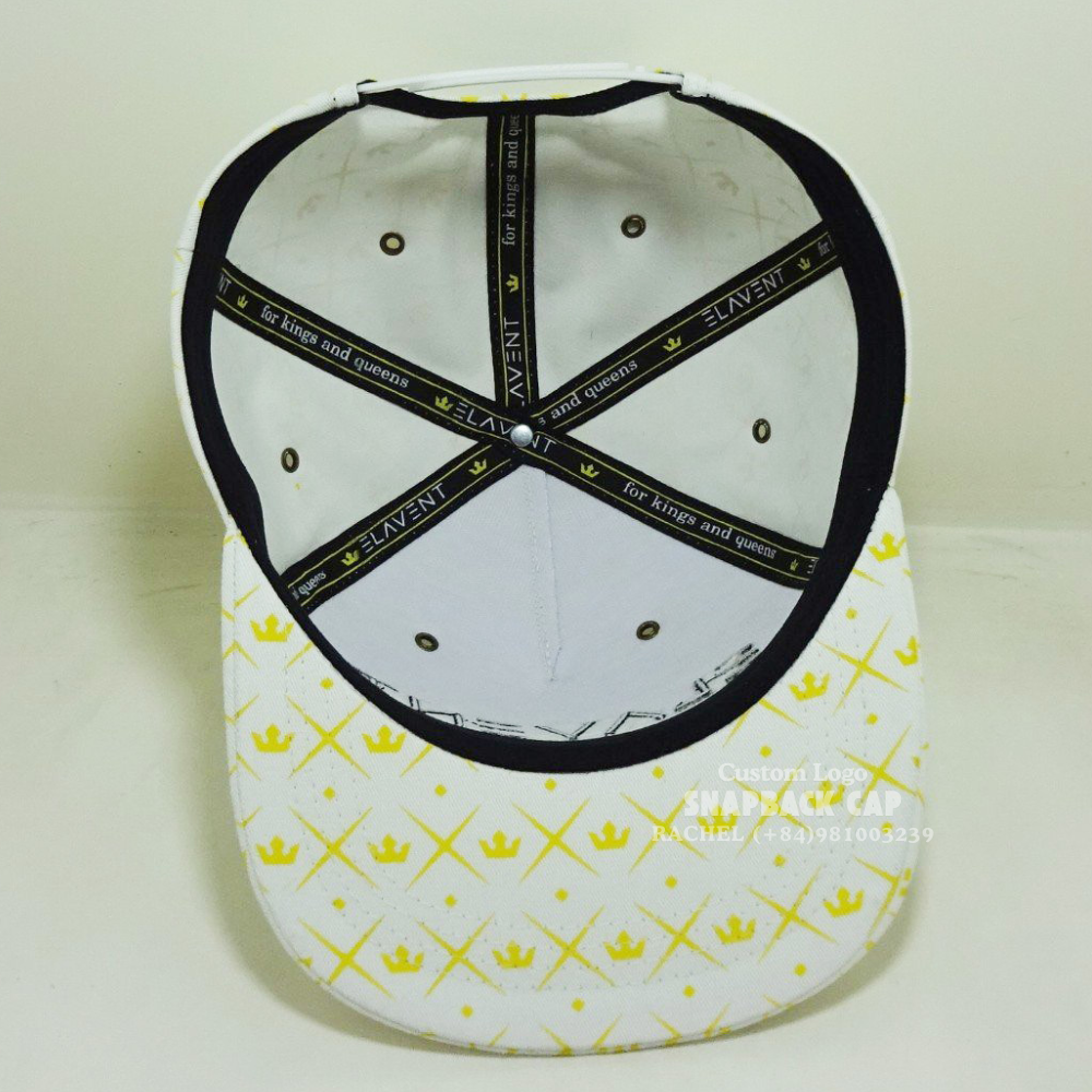 3D Embroidered Logo Snapback Caps 5 Panel Structured Flat Brim Printed Inner Tapes Adjustable Snapback Unisex Vietnam Headwear 6