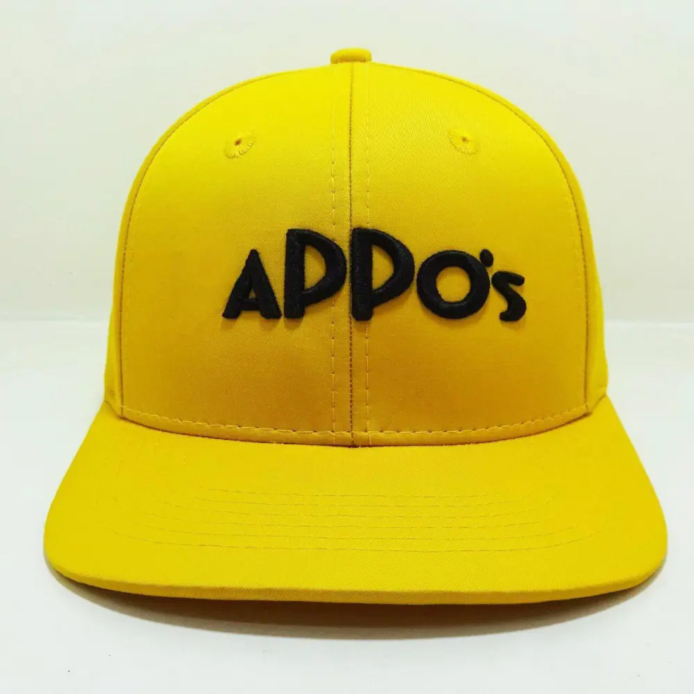 3D Embroidered Logo Snapback Caps 6 Panel Structured Caps Slightly Curved Brim Adjustable Single Row Buckle Closure For Branding 1