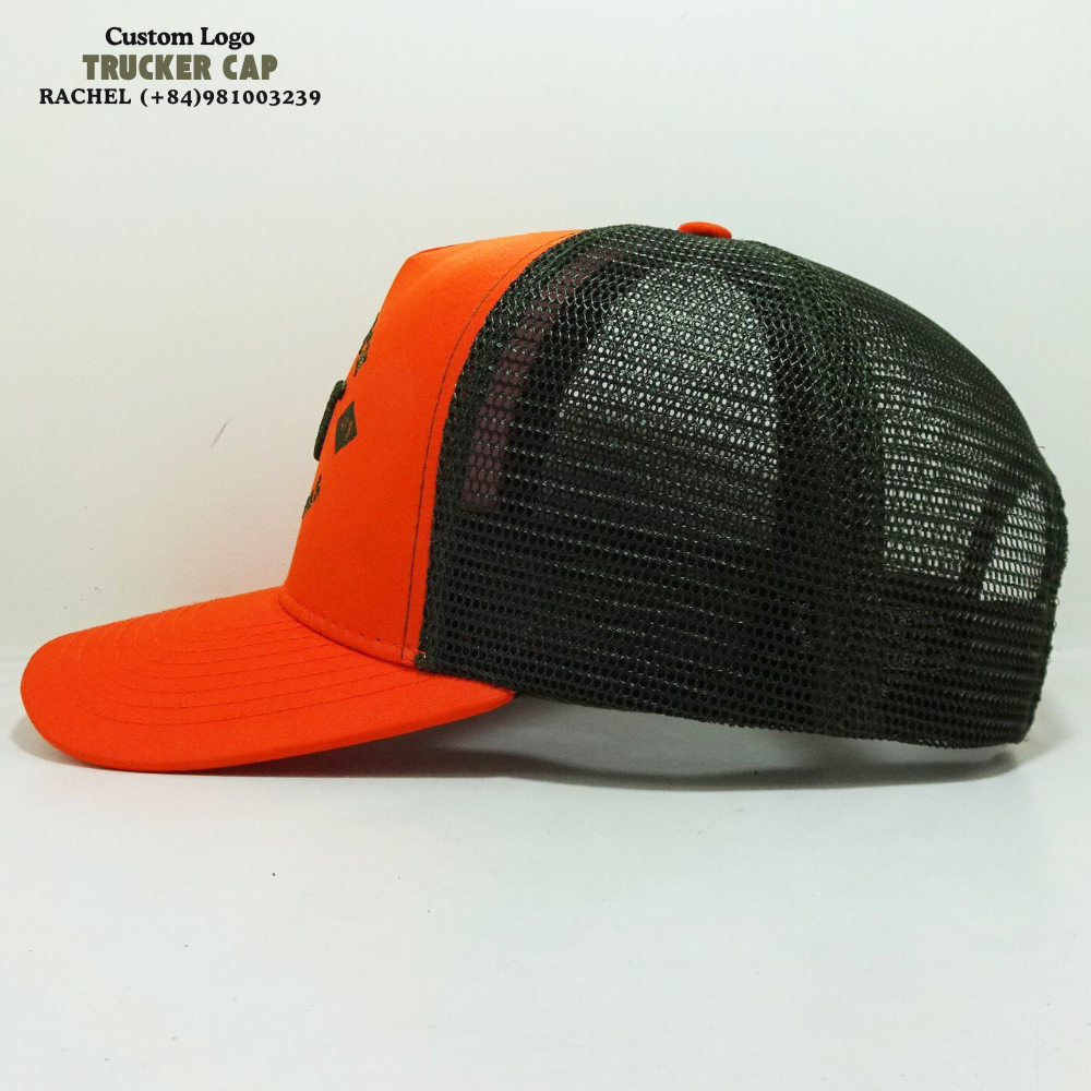 3D Embroidered Logo Trucker Hats 5 Panel Gorras Breathable Red/Black Mesh Curved Brim Adjustable Snapback Closure For Brands OEM 3