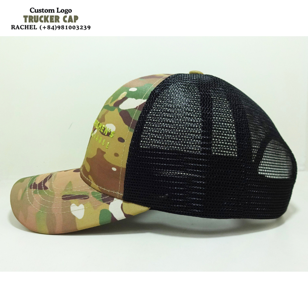 3D Embroidered Logo Trucker Hats 6 Panel Gorras Black Mesh Adjustable Snapback Caps For Hunting And Fishing Wholesale Hunting 3