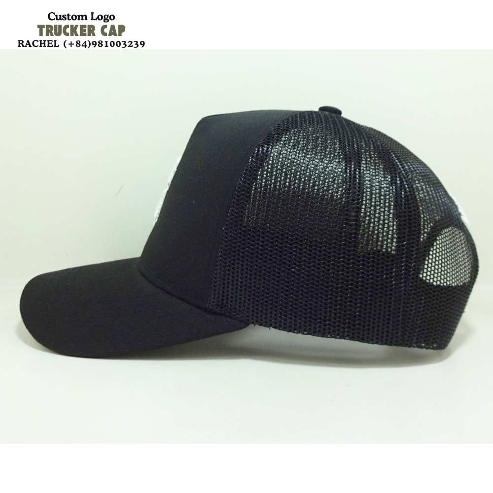 3D Embroidered Logo Trucker Hats 6 Panel Gorras Caps Curved Brim Custom Printed Inner Tape Back Curved Part Snapback Closure OEM 3
