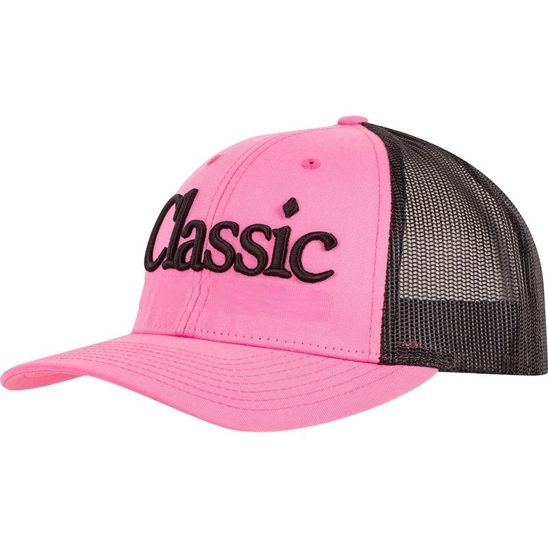 3D Embroidered Logo Trucker Hats Pink/Black Contrast Color Adjustable Plastic Snapback Closure For Men Women All Ages Promotions 2