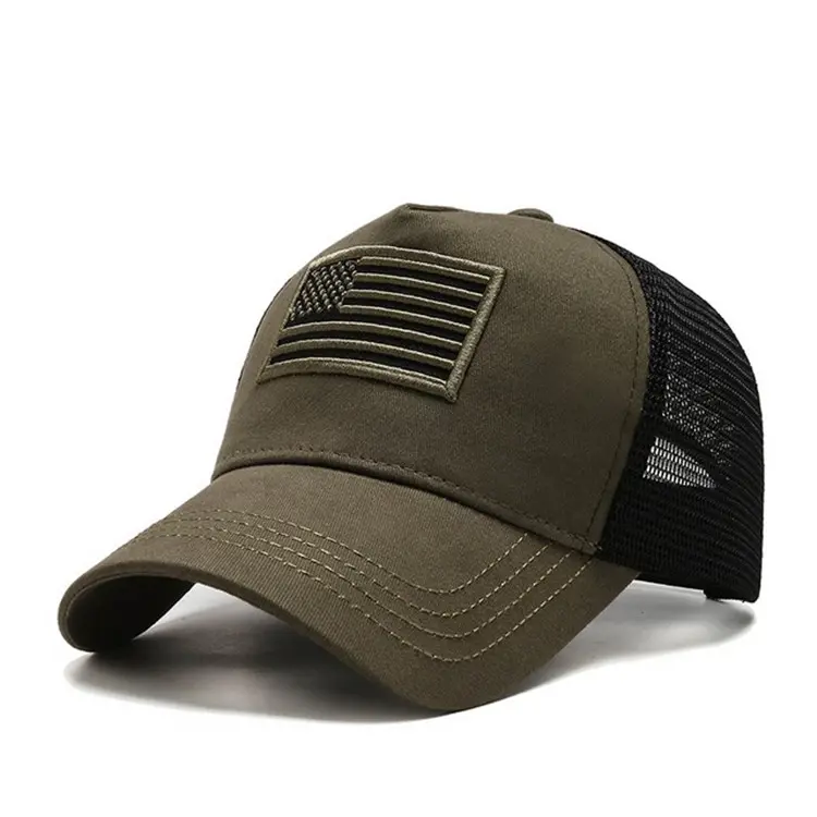 3D Embroidery 5-Panel Curved Brim High Quality Green/Black Color Medium Profile 65% Cotton and 35% Polyester Trucker Hat 2