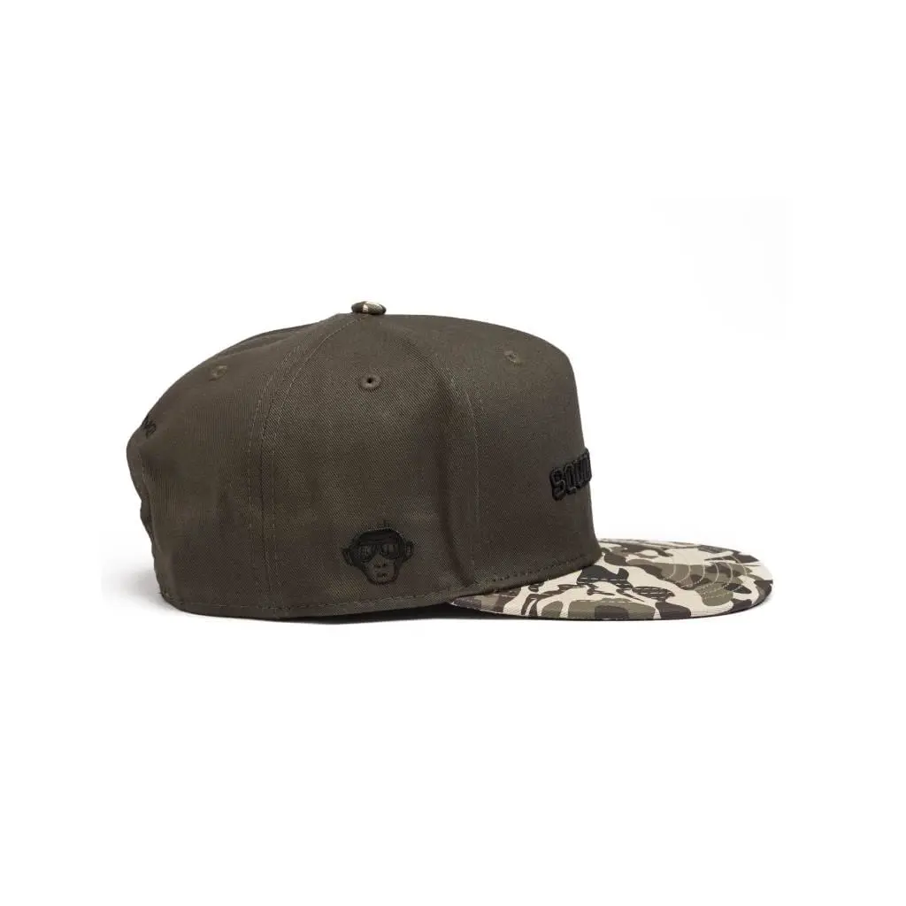 3D Embroidery 5-Panel Flat Brim High Quality Brown Color Medium Profile 65% Cotton and 35% Polyester Fabric Snapback Caps 4