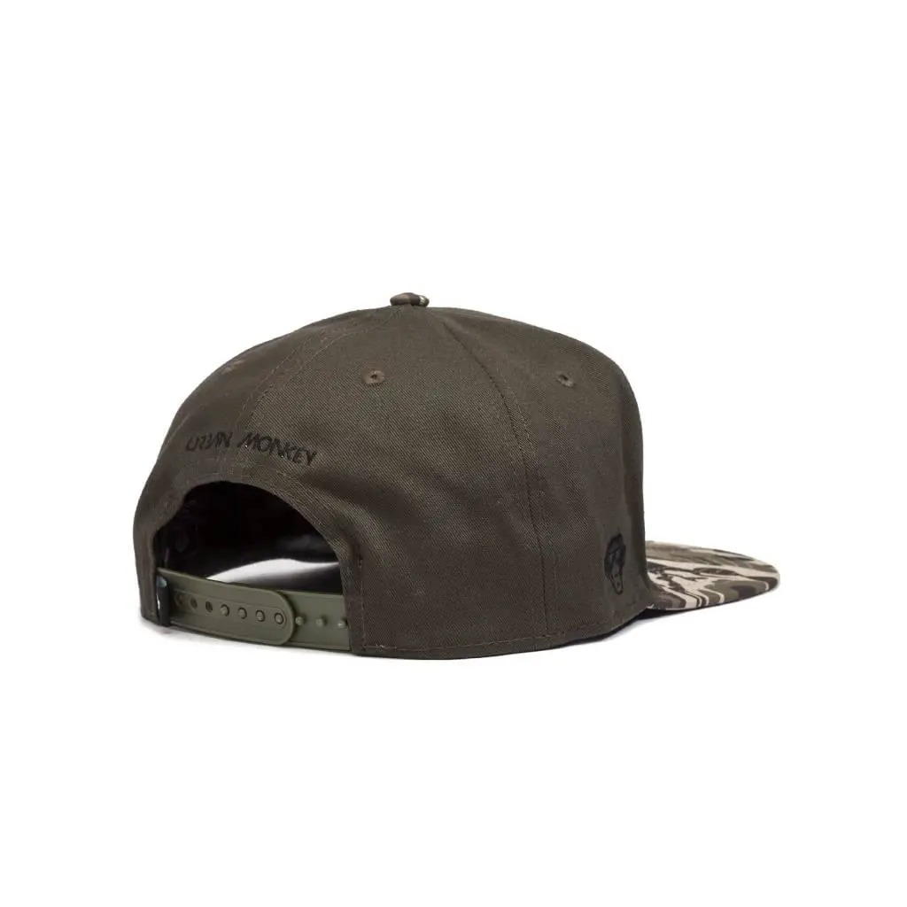 3D Embroidery 5-Panel Flat Brim High Quality Brown Color Medium Profile 65% Cotton and 35% Polyester Fabric Snapback Caps 5