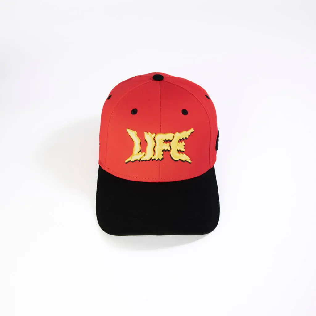 3D Embroidery 6-Panel 6 Eyelets Curved Brim High Quality Red Color Medium Profile Cotton and Polyester Fabric Baseball Cap 3