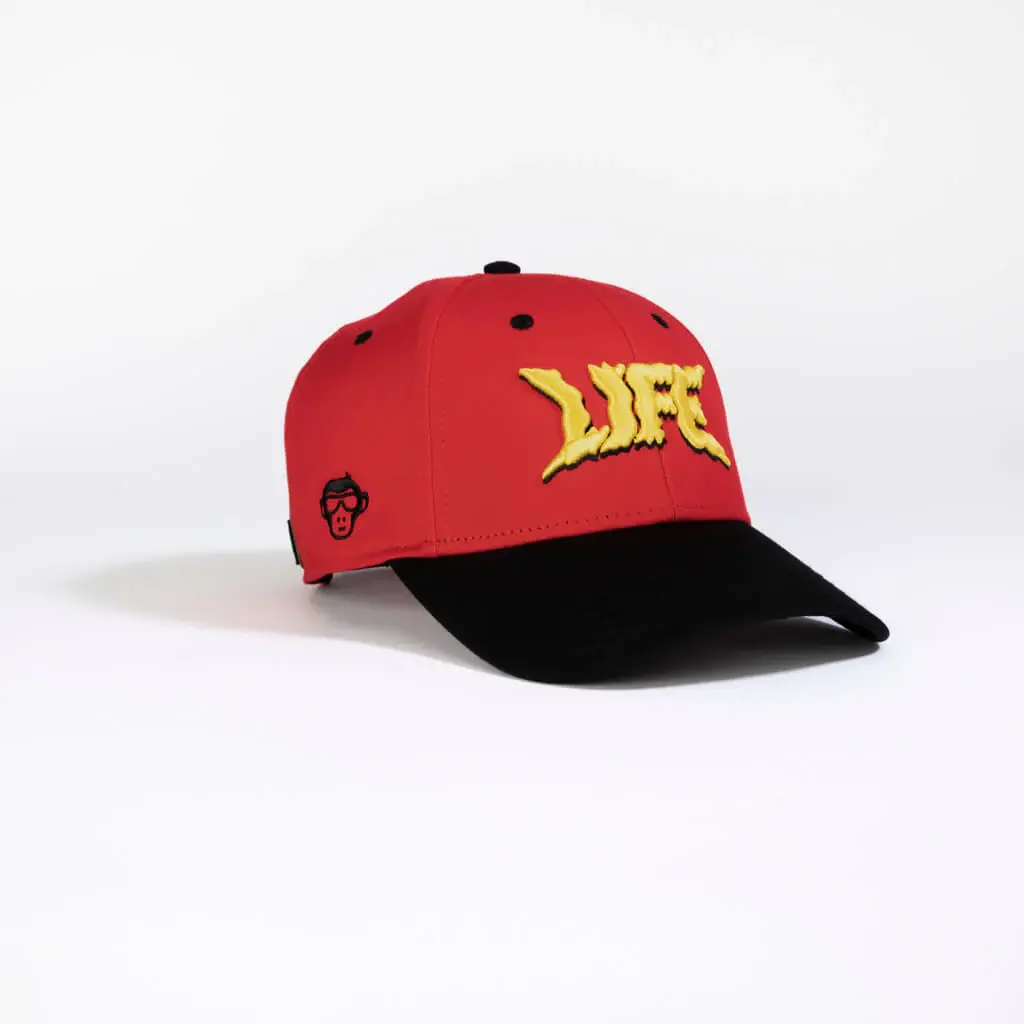 3D Embroidery 6-Panel 6 Eyelets Curved Brim High Quality Red Color Medium Profile Cotton and Polyester Fabric Baseball Cap 2