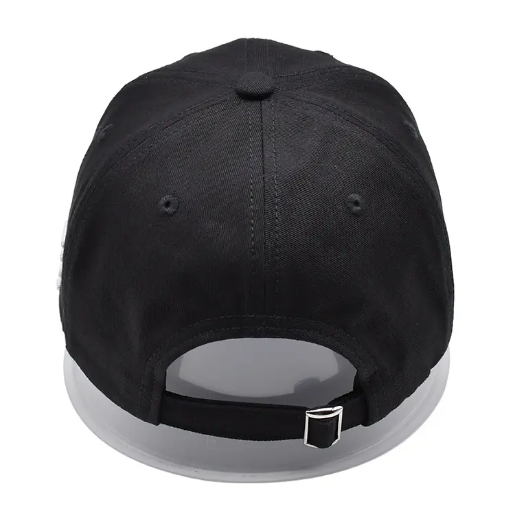 3D Embroidery 6-Panel Curved Brim High Quality Black Color Low Profile 65% Cotton and 35% Polyester Fabric Baseball Caps 5