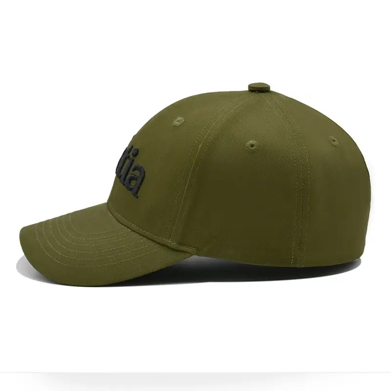 3D Embroidery 6-Panel Curved Brim High Quality Orange/Green Color Low Profile Cotton/Polyester Fabric Baseball Cap 5