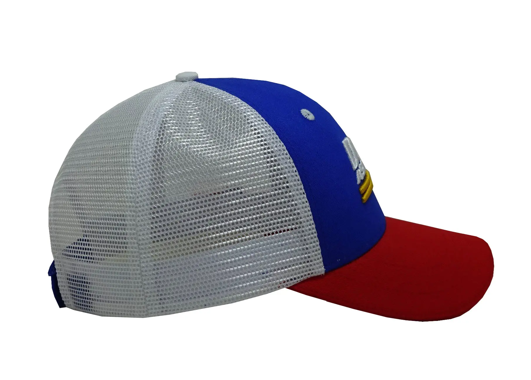 3D Embroidery 6-Panel Curved Brim High Quality Red/Blue Color Low Profile Cotton/Mesh Fabric Outdoor Street Style Trucker Hat 3