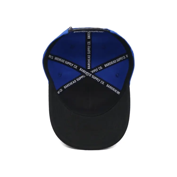 3D Embroidery Letter 5 Panels Baseball Cap Blue Single Plastic Buckle Curved Brim High Quality Medium Profile Baseball Caps 6