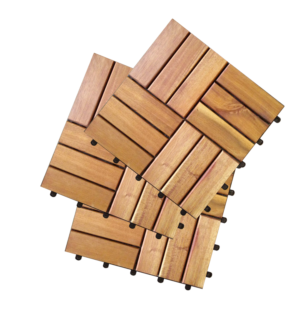 High Quality 12 Slats Hardwood Deck Tiles Competitive Price Hard Wood Decking And Flooring Packed In Carton Box Made In Vietnam Manufacturer