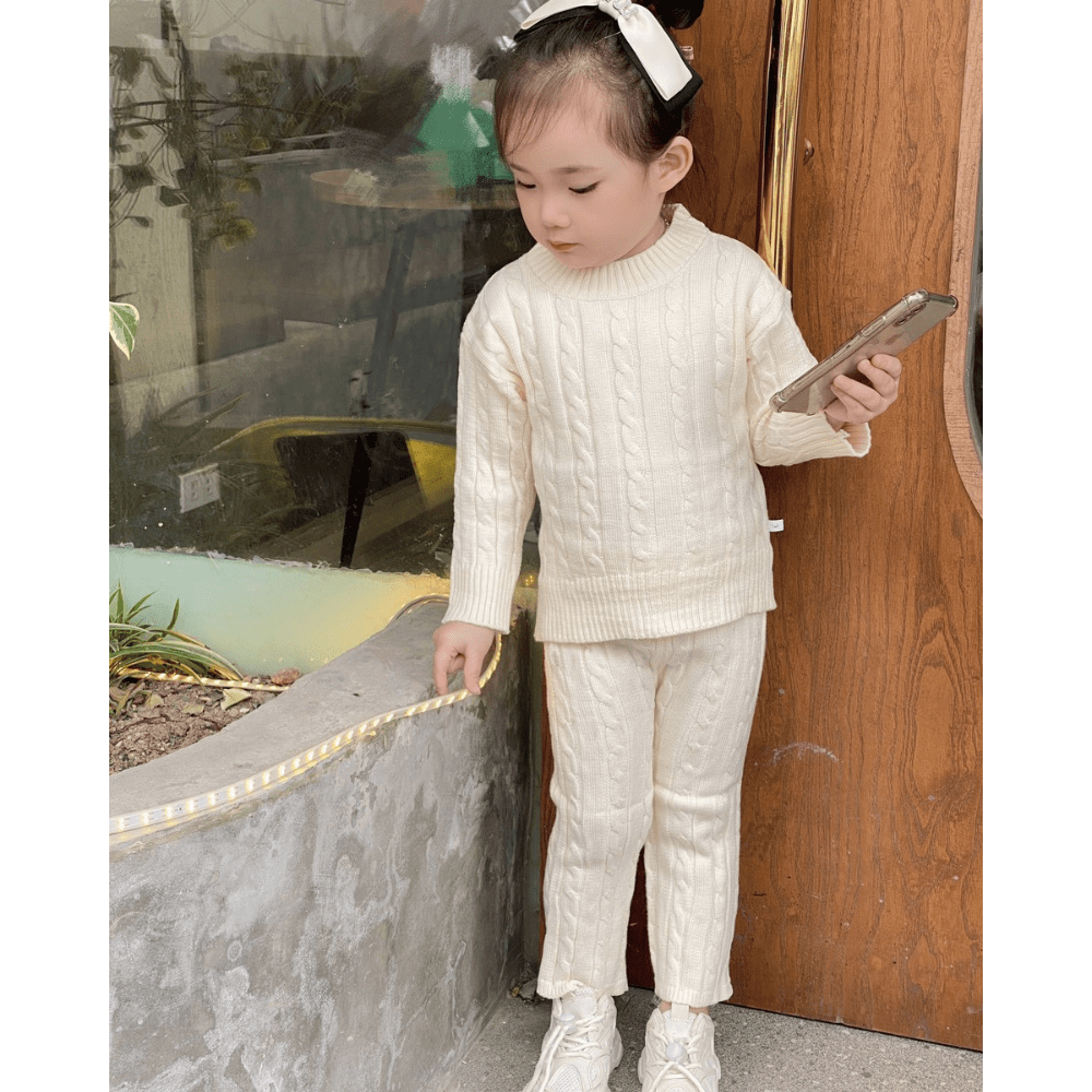Clothes For Kids Customized Service Natural Woolen Set Casual Each One In Opp Bag From Vietnam Manufacturer
