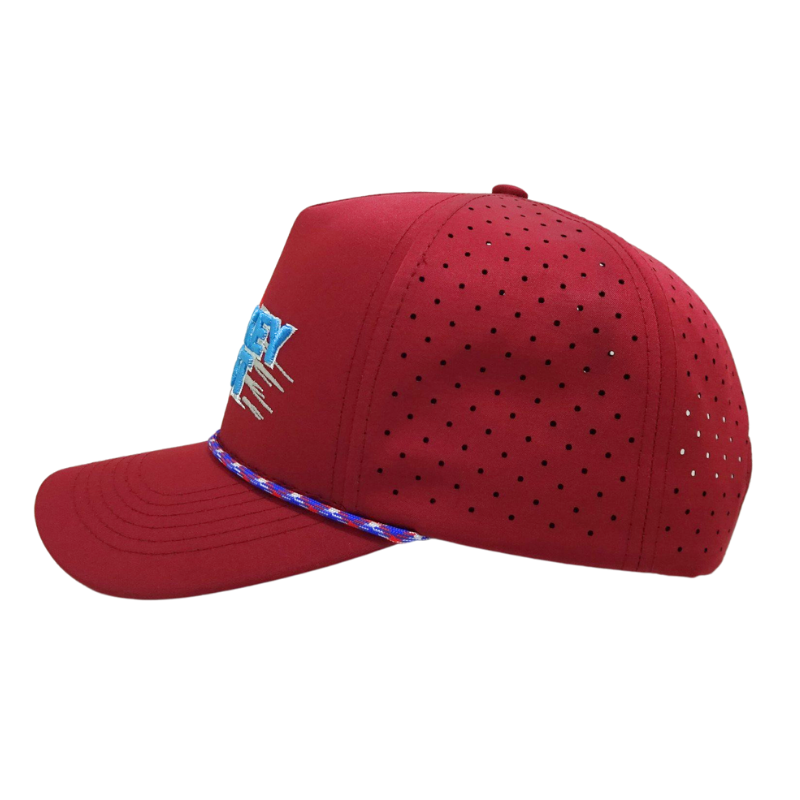 5 Panel Structured Rope Trucker Caps Custom 3D Embroidery Design Waterproof Laser Cut Hats Golf Hats OEM Vietnam Supplier L01 6
