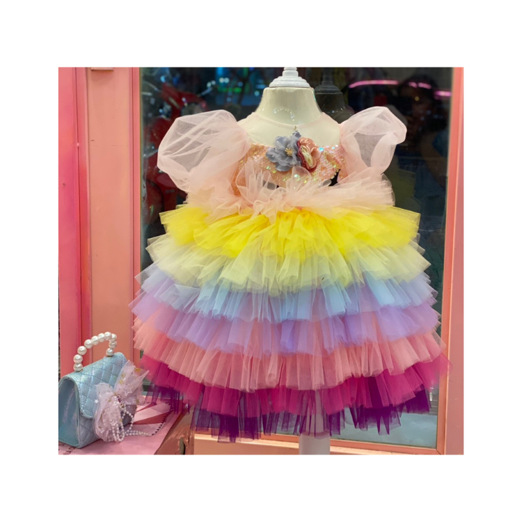 9 - Layer Luxury Princess Dresses High Quality Variety Beautiful Color using for Baby Girl Pack In Plastic Bag Made in Vietnam Manufacturer 