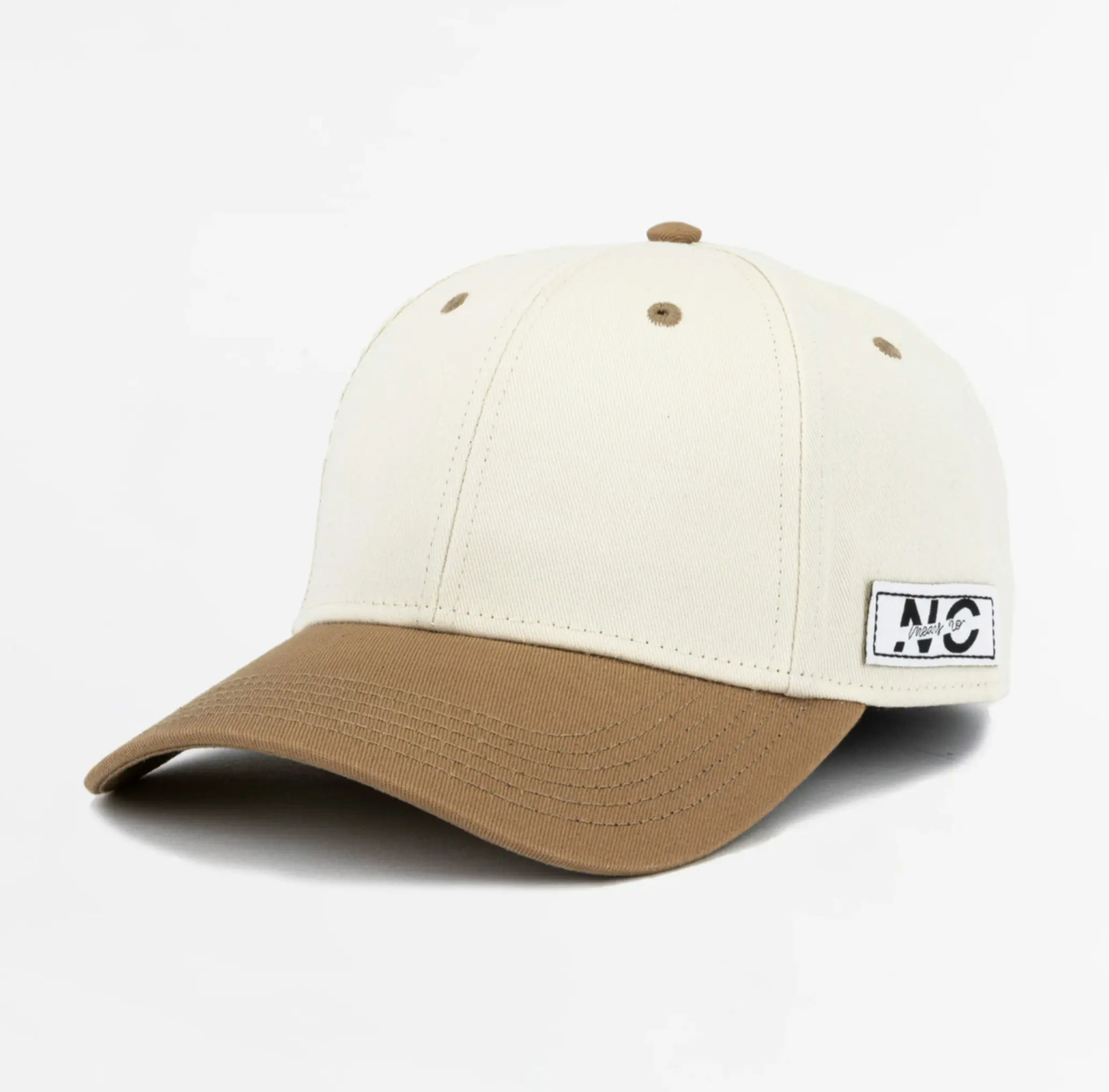 6 Eyelets Mix Color Custom Logo 6-Panel Curved Brim High Quality Medium Profile 65% Cotton/ 35% Polyester Fabric Baseball Caps