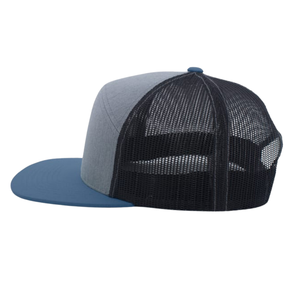 6 Pane Snapback Trucker Hat Gorras Leather Logo Patch Flat Brim Structured Breathable Mesh Flat Brim Adjustable Closure Unisex 4