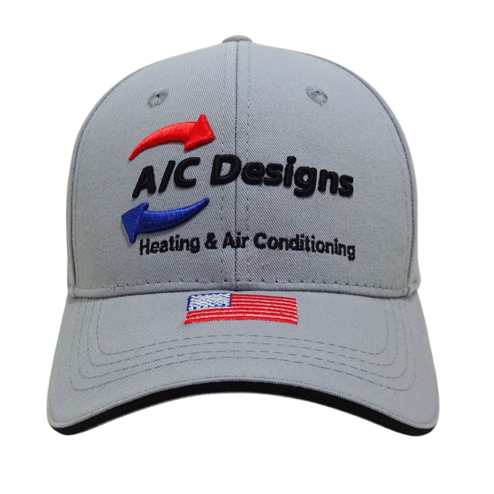 6 Panel Baseball Cap 3D Embroidered Design Logo Front and Back Side Country Flag on Brim Curved Bill Magic Sticker Closure Tape