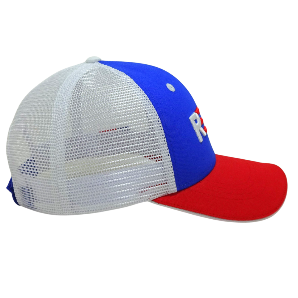 6 Panel Baseball Trucker Cap Custom 3D and Flat Embroidery on Front Brim and Magic Sticker Closure Tap Contrast Eyelet for B2B 5