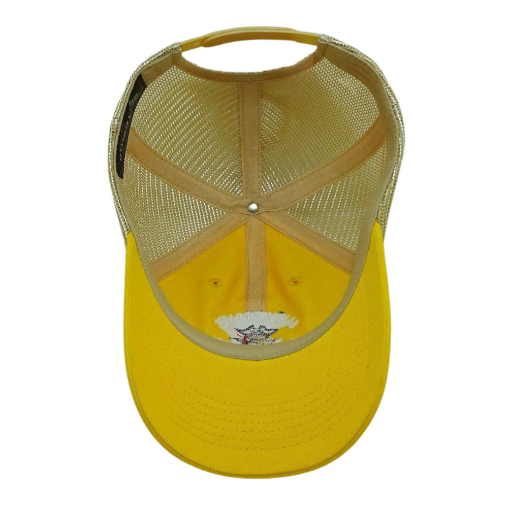 6 Panel Baseball Trucker Cap Custom Flat Embroidery Cartoon Character Single Breasted Curved Brim Brandname Tag on Sweatband OEM 6