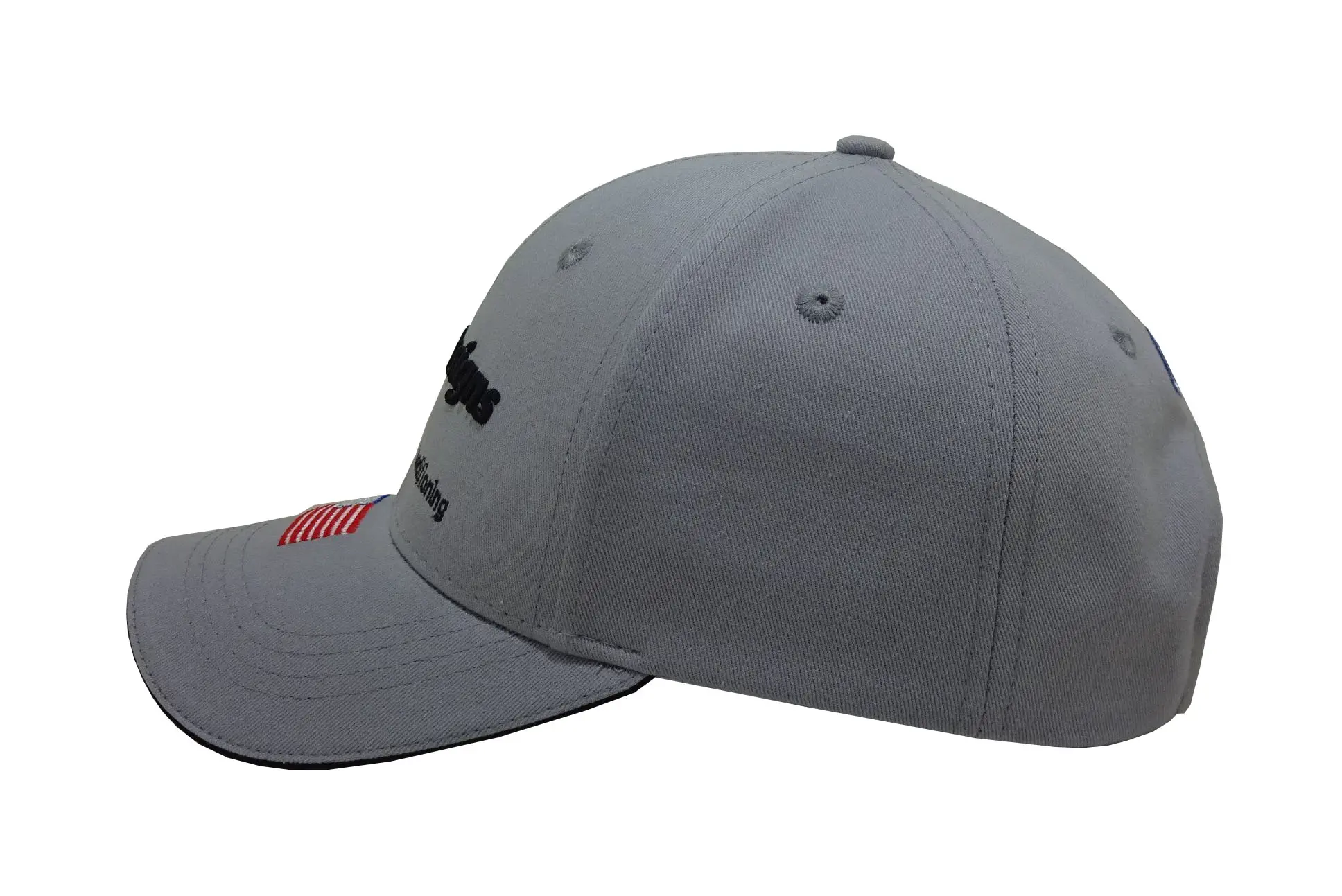 6-Panel Curved Brim 2D/3D Embroidery High Quality Grey Color Low Profile Custom Logo Sporty Outdoor Style Baseball Caps 4