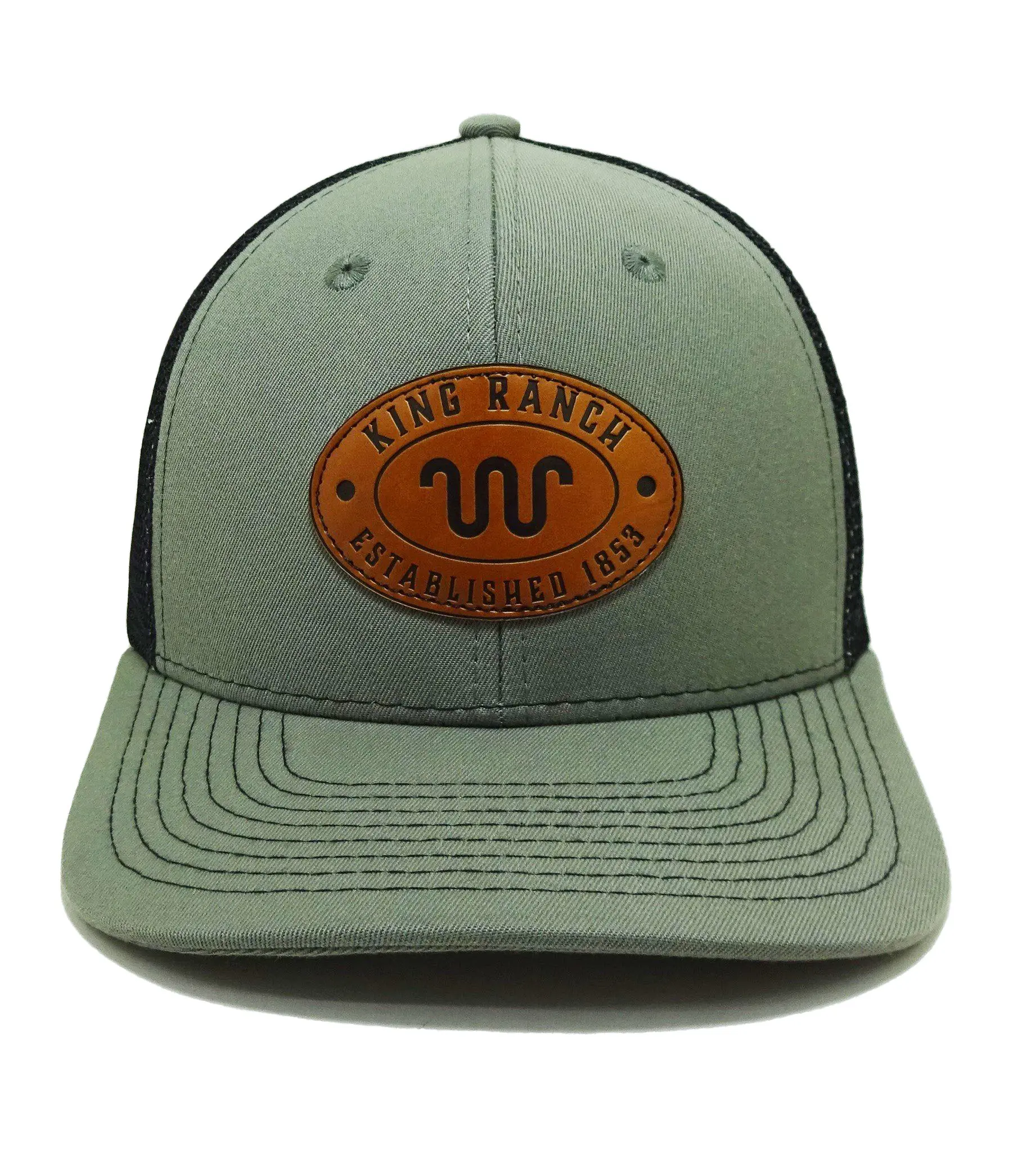6-Panel Curved Brim High Quality Green Color Medium Profile 65% Cotton and 35% Polyester Trucker Hat in Vietnam Fa 1