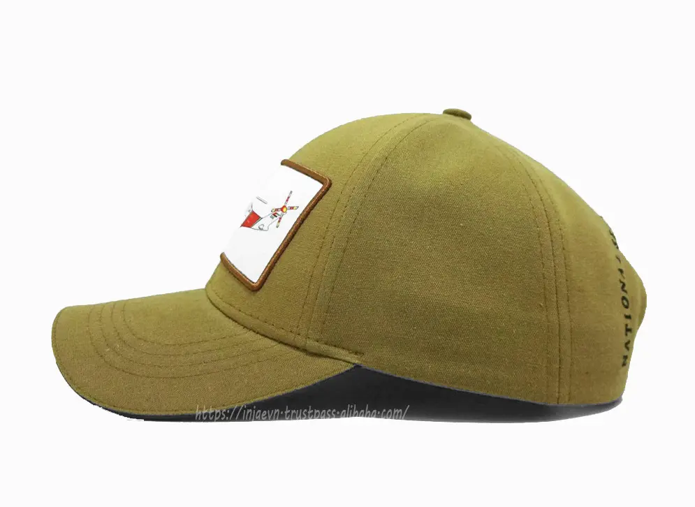 6-Panel Curved Brim High Quality Khaki Color Low Profile 65% Cotton and 35% Polyester Fabric Baseball Cap from Vietnam Supplier 3