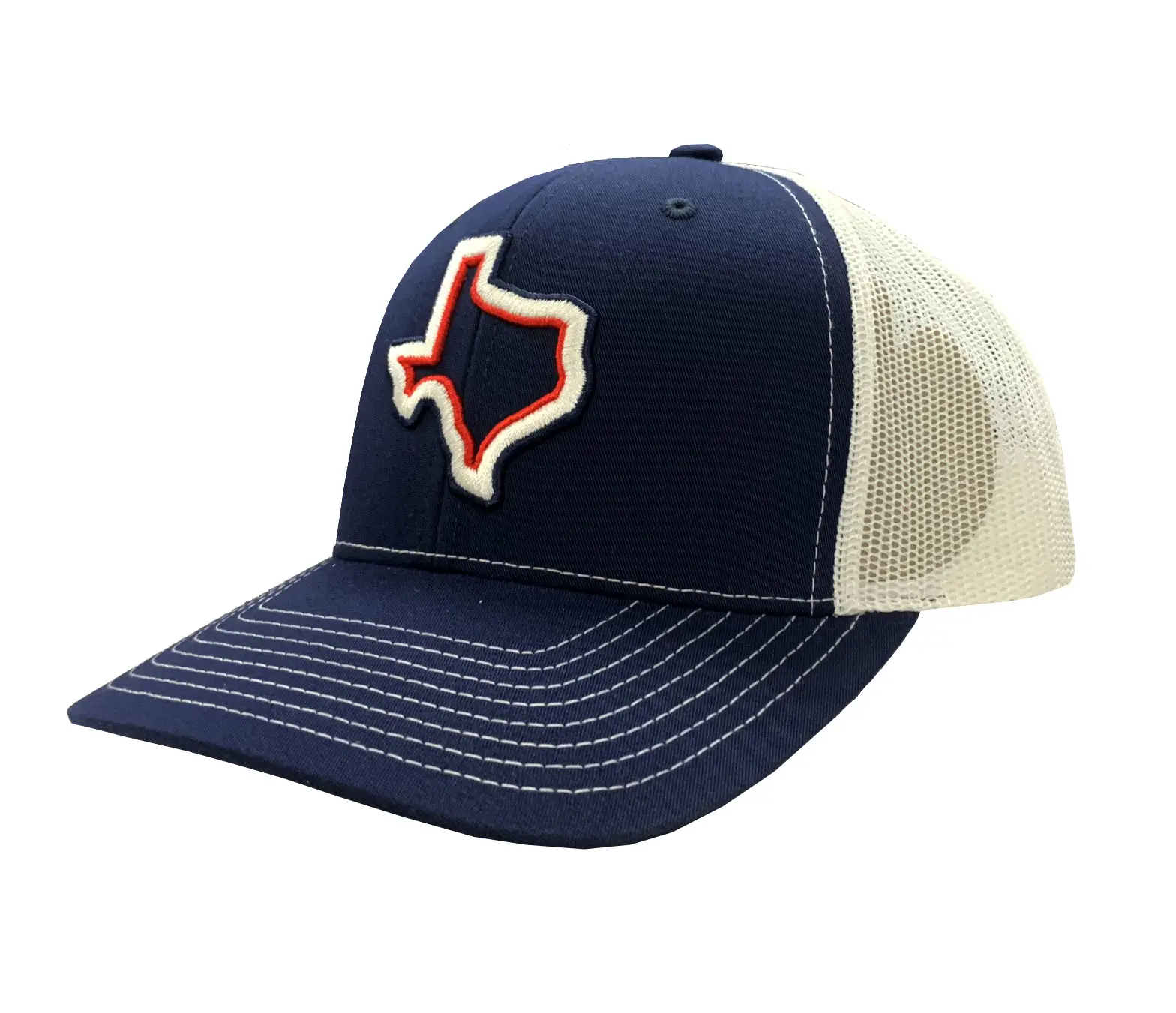 6-Panel Curved Brim High Quality Navy Blue Color Medium Profile Cotton and Mesh Fabric Trucker Hat in Vietnam Factory 2