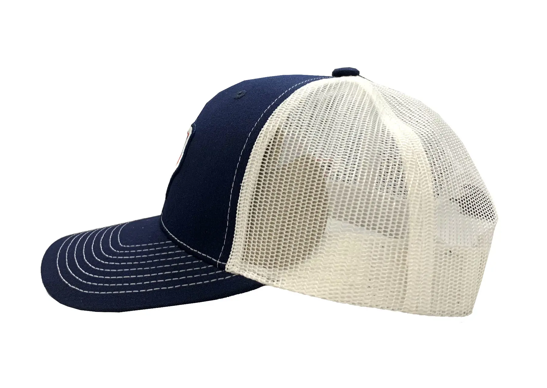 6-Panel Curved Brim High Quality Navy Blue Color Medium Profile Cotton and Mesh Fabric Trucker Hat in Vietnam Factory 4