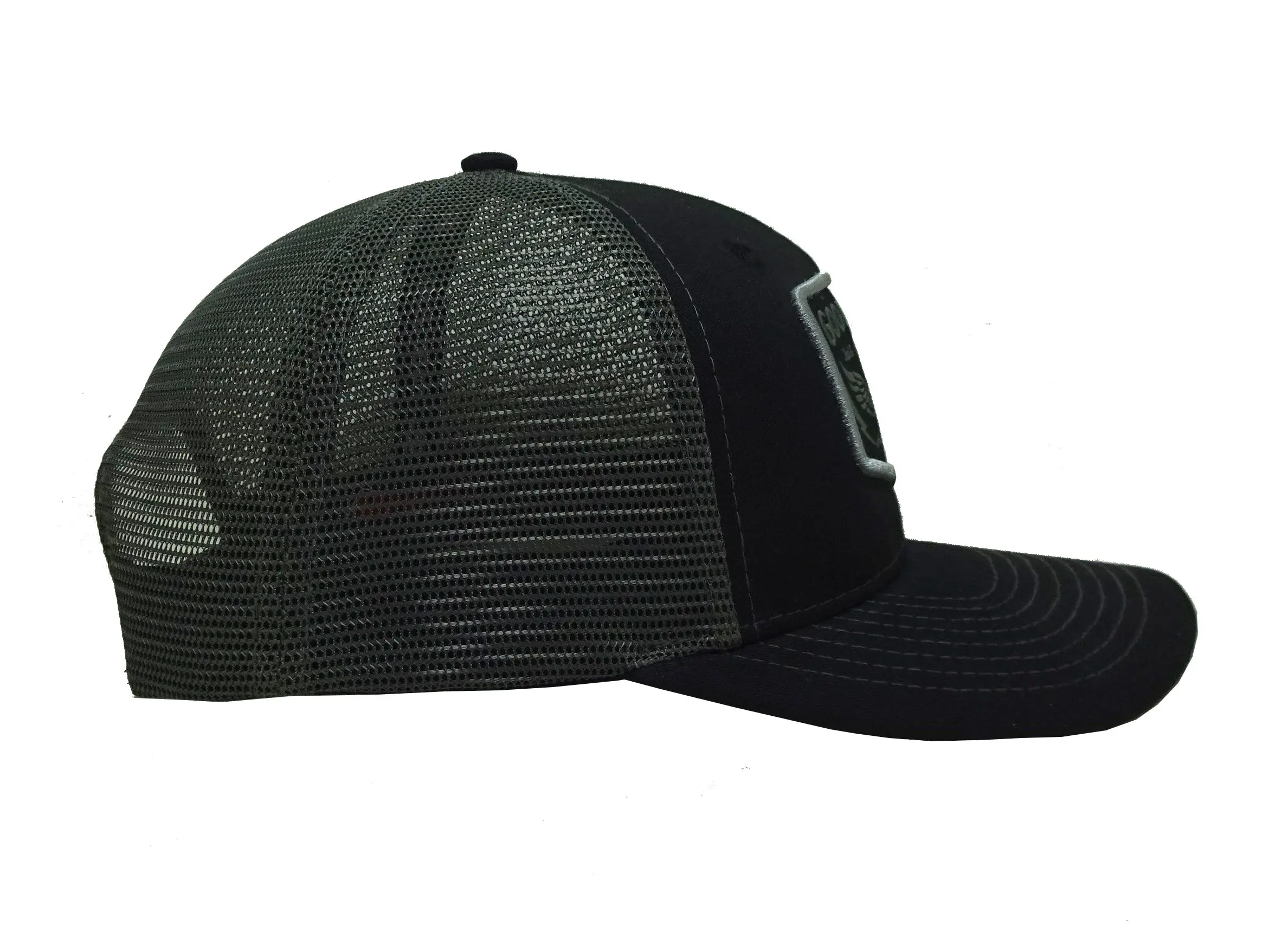 6-Panel Curved Brim Structured High Quality Black Color Medium Profile Trucker Hat for Men in Vietnam Factory 4