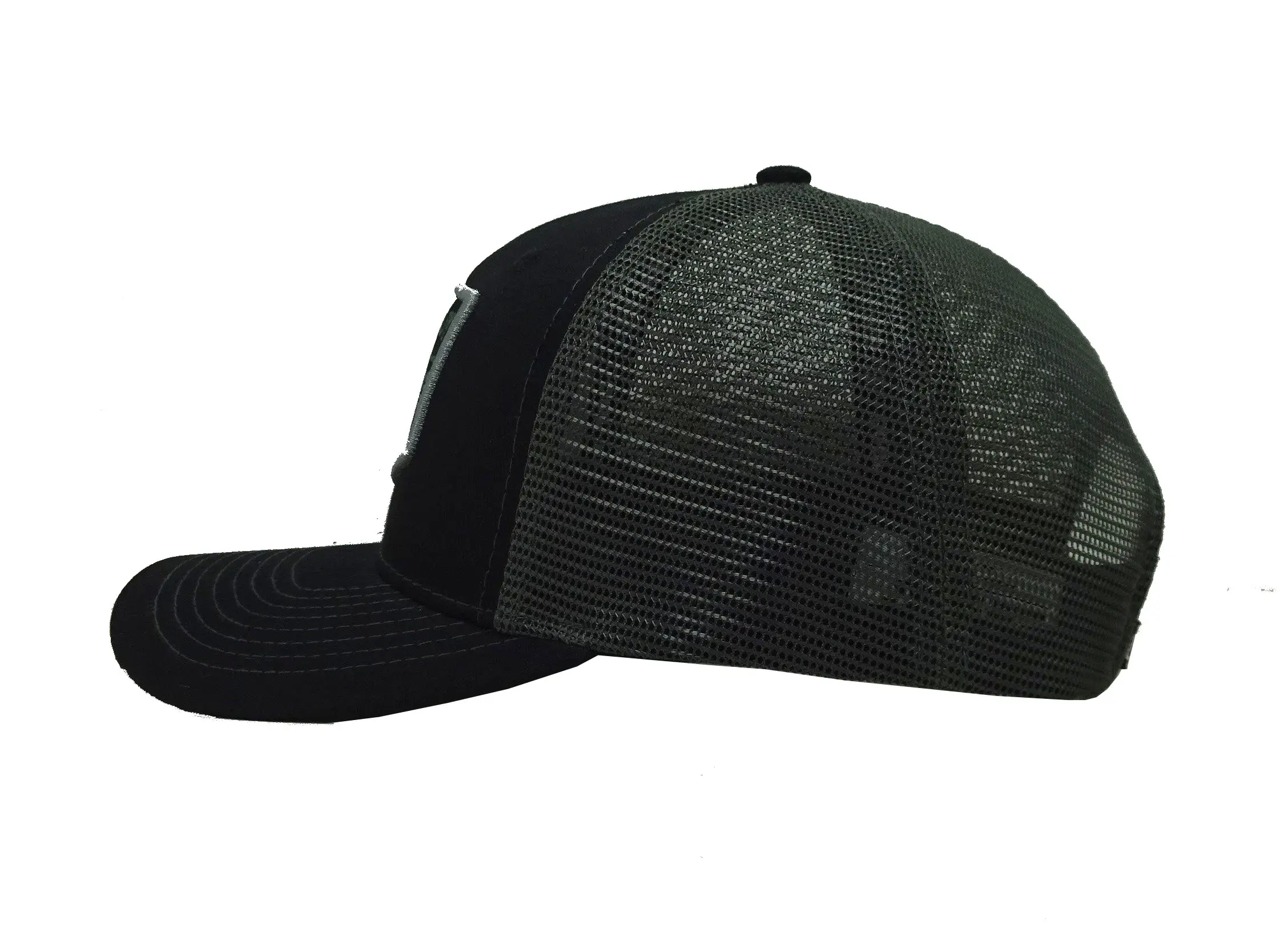 6-Panel Curved Brim Structured High Quality Black Color Medium Profile Trucker Hat for Men in Vietnam Factory 3