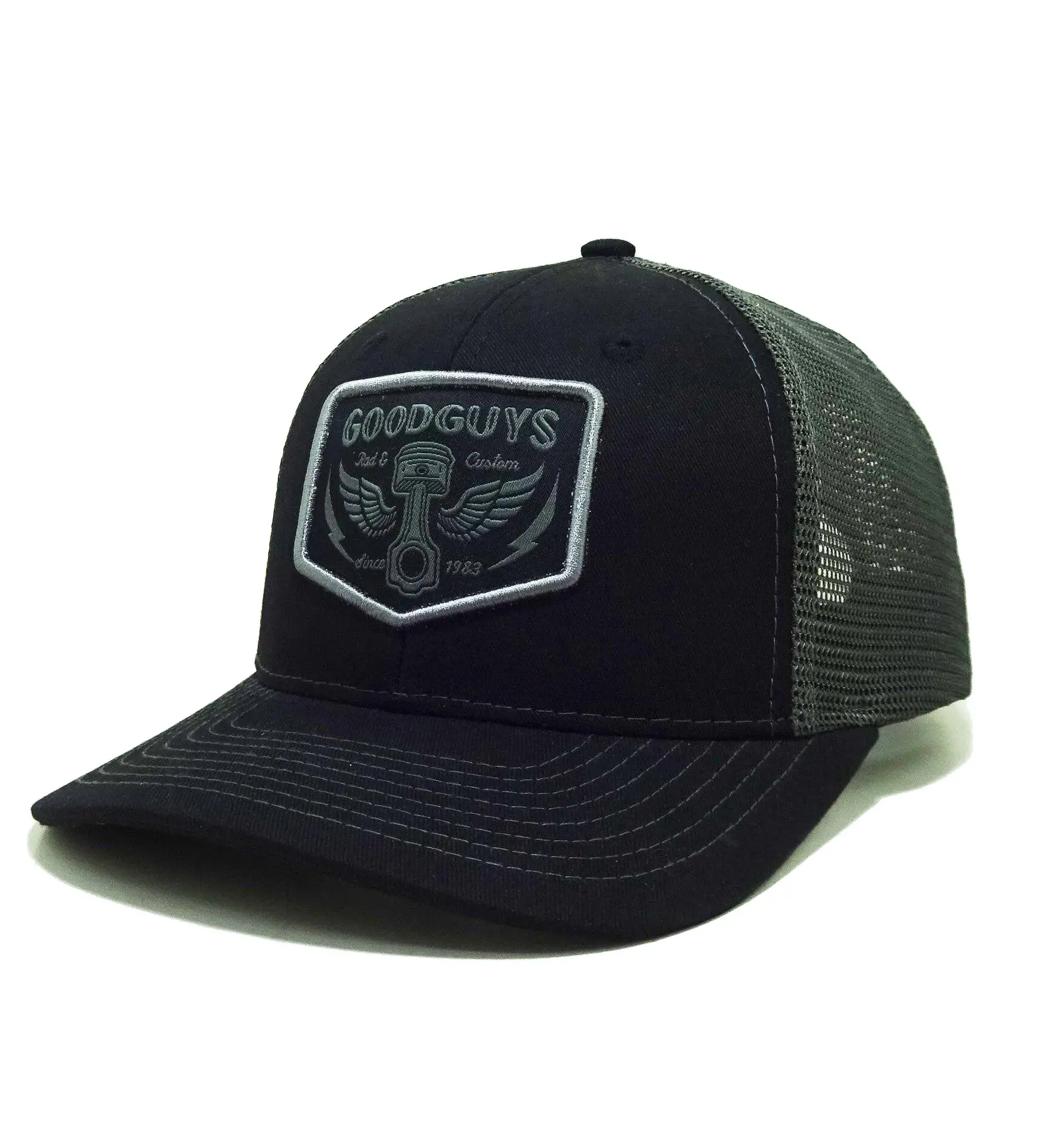 6-Panel Curved Brim Structured High Quality Black Color Medium Profile Trucker Hat for Men in Vietnam Factory 2