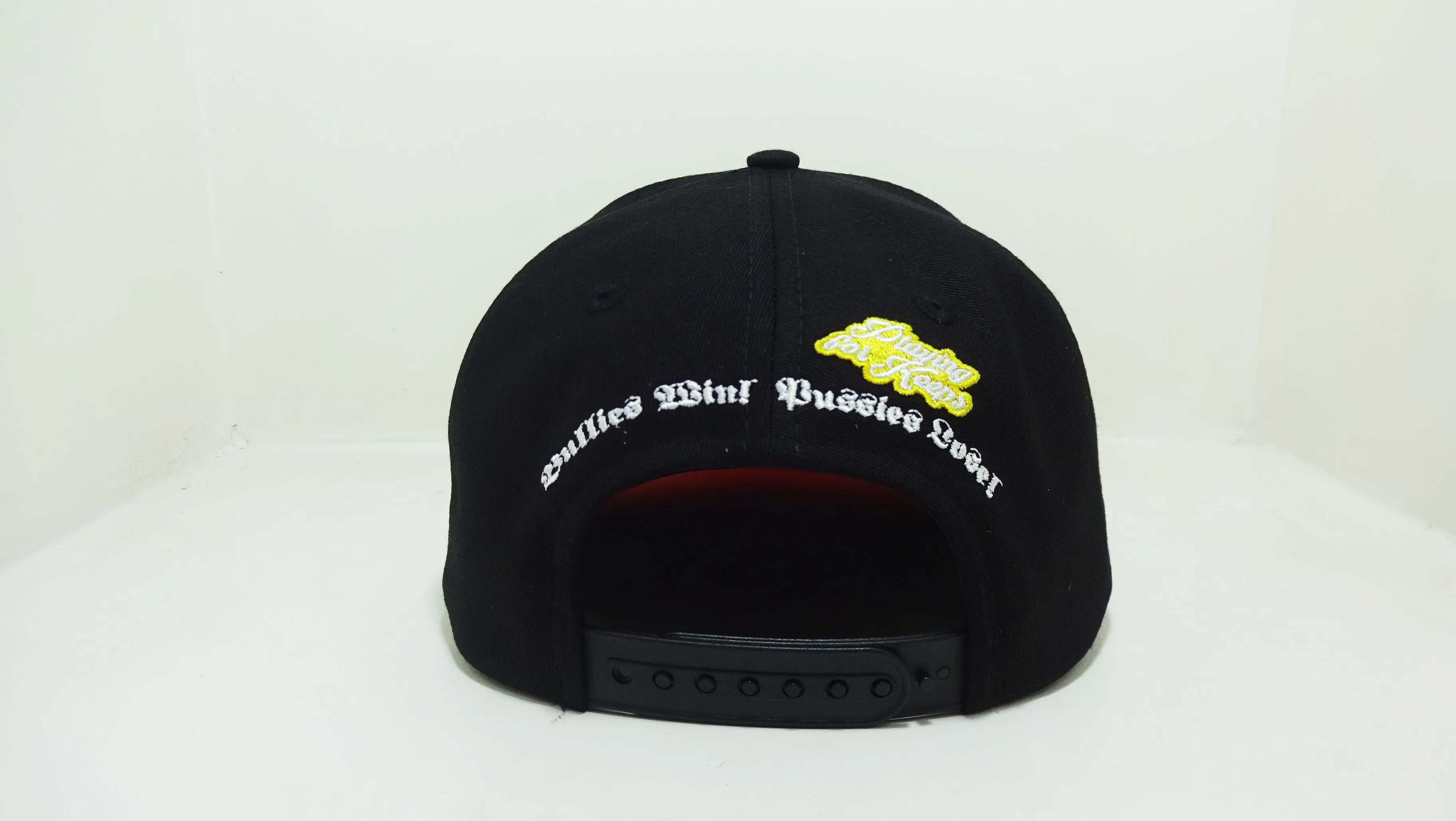 6-Panel Flat Brim High Quality Black/ Yellow Color Medium Profile Cotton and Polyester Fabric Snapback Cap for Men From Vietnam 4