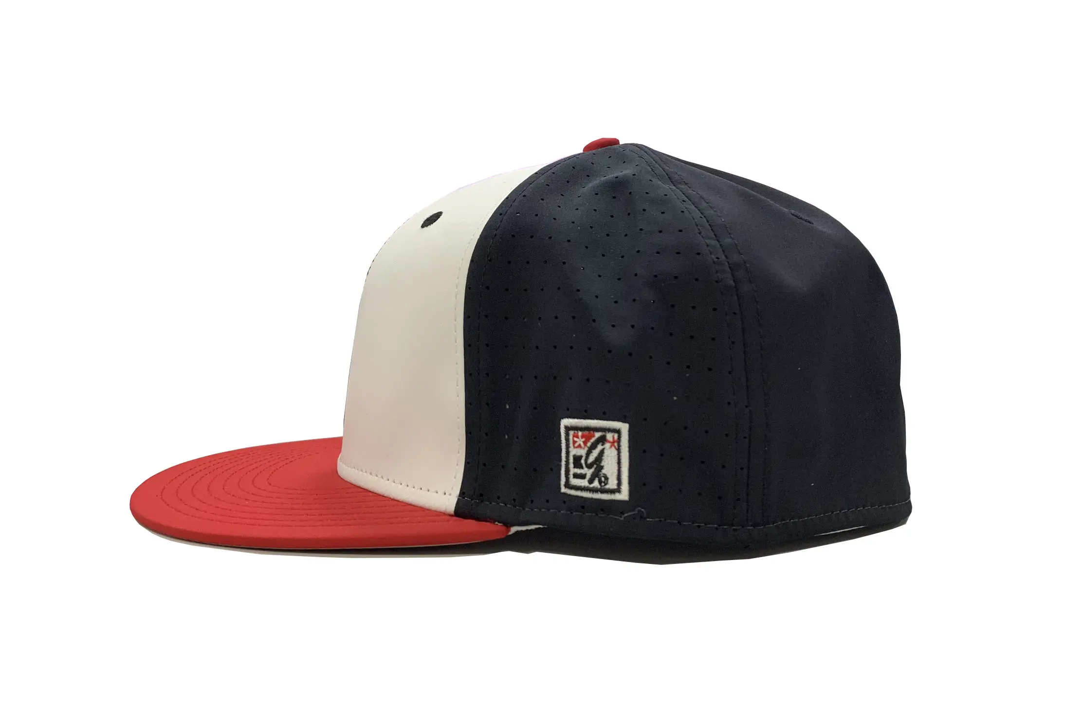 6-Panel Flat Brim High Quality White/Red/Black Color Medium Profile Polyester Fabric Snapback Cap for Men From Vietnam Supplier 3