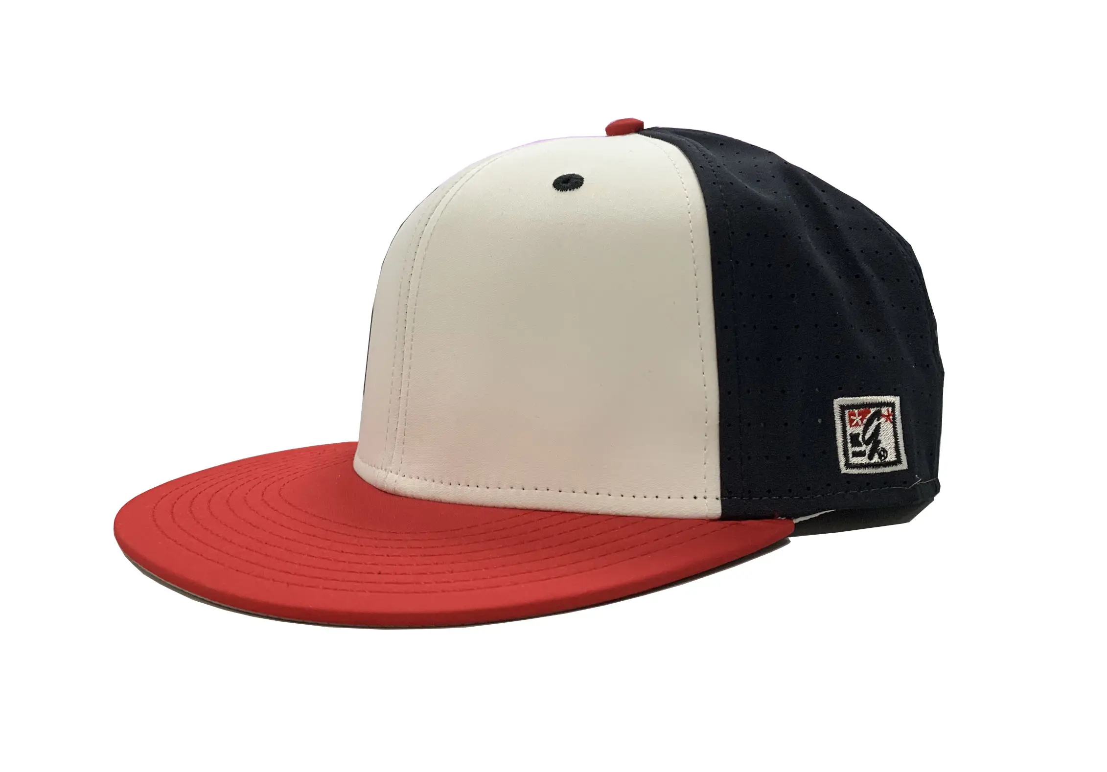 6-Panel Flat Brim High Quality White/Red/Black Color Medium Profile Polyester Fabric Snapback Cap for Men From Vietnam Supplier 2