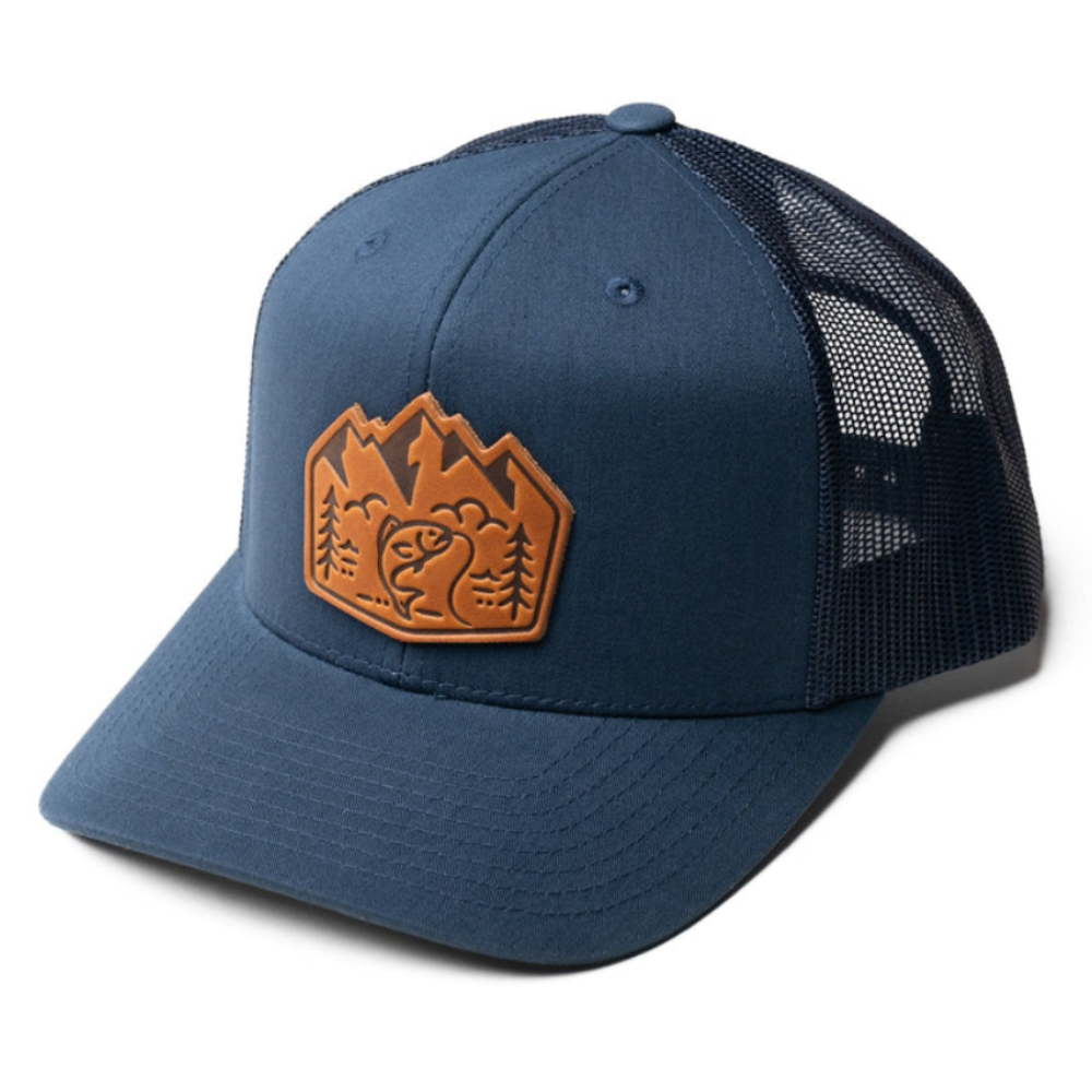 6 Panel Gorras R 112 Trucker Hats Structured Cap Leather Logo Patch Front Side Plastic Single Row Buckle Closure Sporty Unisex 6