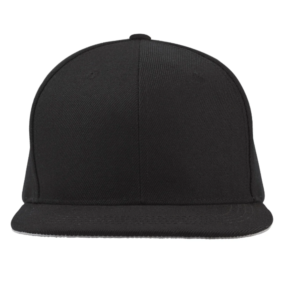 6 Panel Snapback Embroidery Cow Horn Logo High Profile Flat Brim Structured Caps Adjustable Single Row Snapback Brand Promotions 3