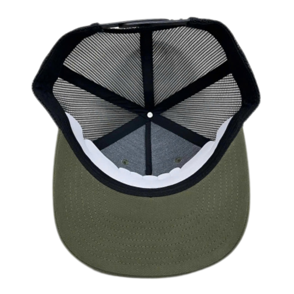 6 Panel Trucker Hat Loden Green/Black Penguin Woven Patches Breathable Mesh Adjustable Single Row Buckle High Quality Wholesale 5