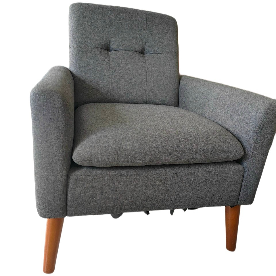 Low MOQ Modern Elegent Lounge Chair Hotel Blue Relax Armchair with Button Design 4
