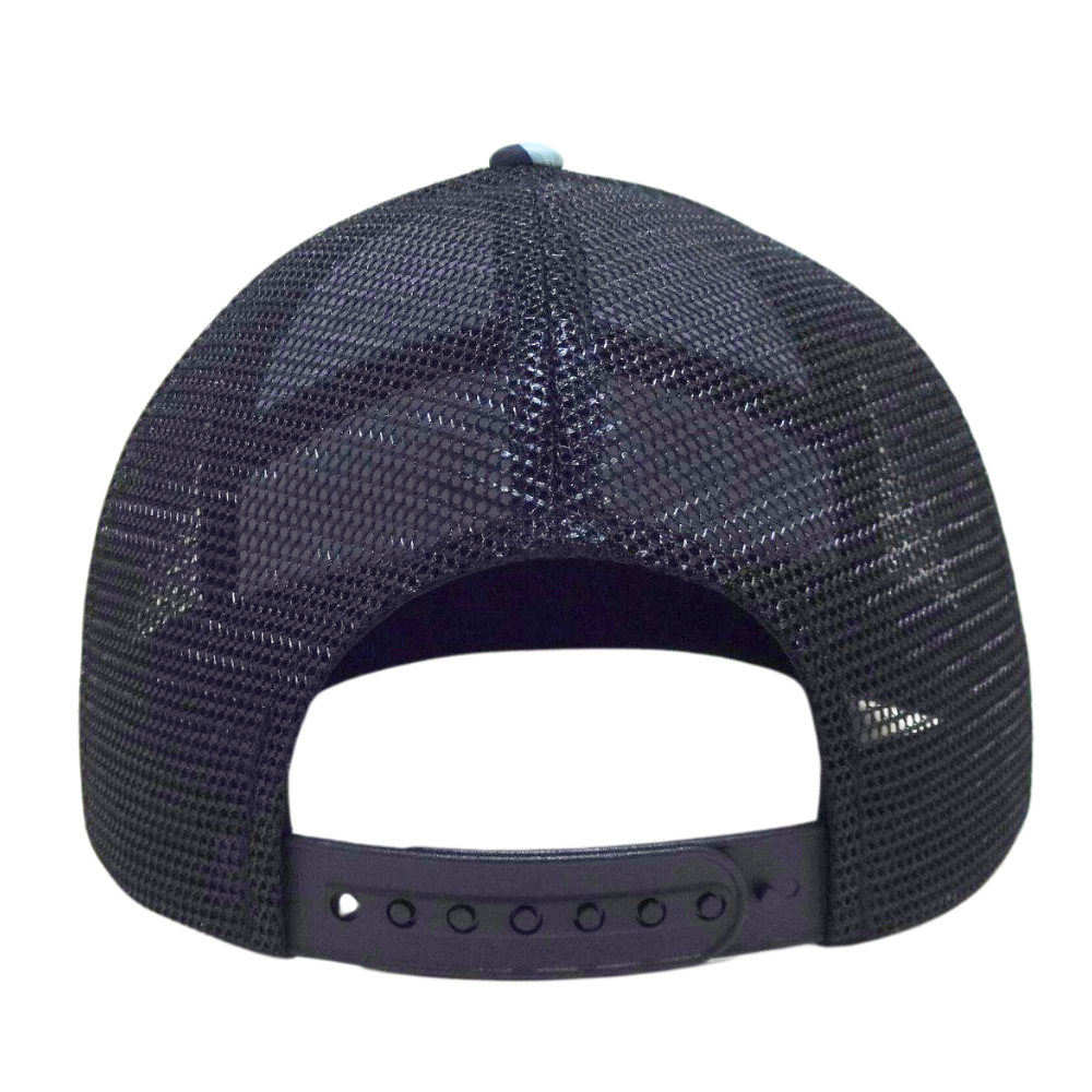 7 Panel Camouflage Trucker Hat Gorras Leather Patch Black Mesh Breathable Adjustable Flat Brim Single Row Buckle Snapback Buckle 6