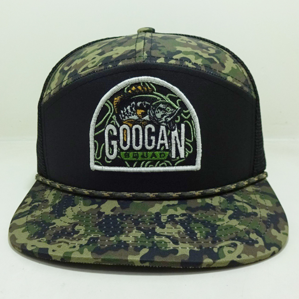 7 Panel Camouflage Trucker Hats Woven/Embroidered Logo Patch Flat Brim Adjustable Snapback Fishing Hunting Vietnam Headwear OEM 2
