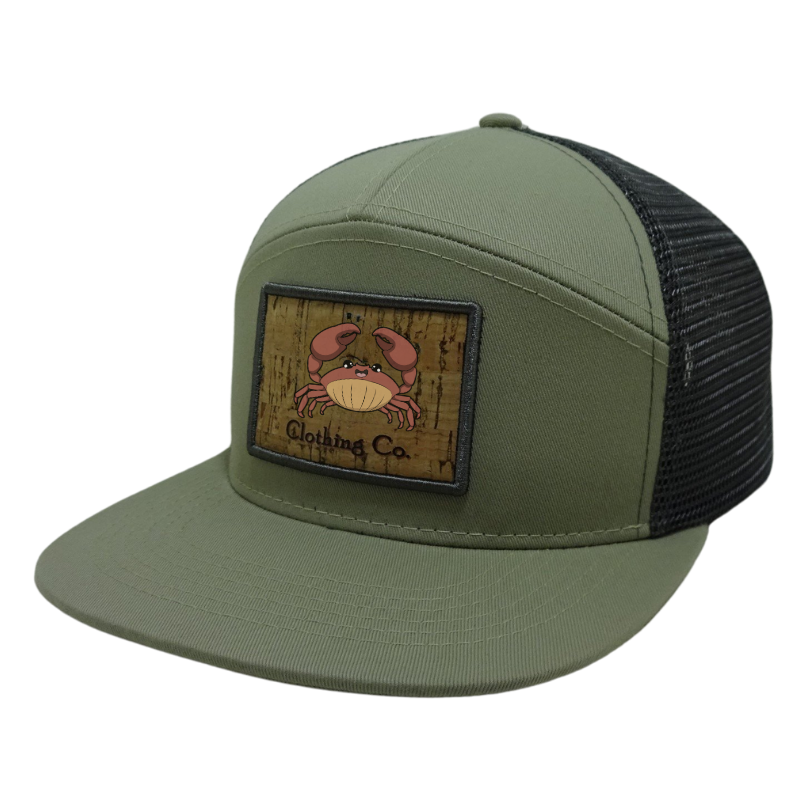7 Panel High Profile Struvtured Snapback Caps Leather Patch with Custom Logo Mesh Back Trucker Hats Vietnam OEM Supplier L01 3