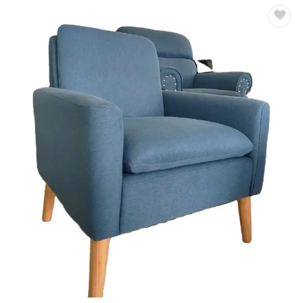 Competitive Price Modern Elegant Lounge Chair Hotel Blue Relax Armchair with Button Design Living room Big Bulk