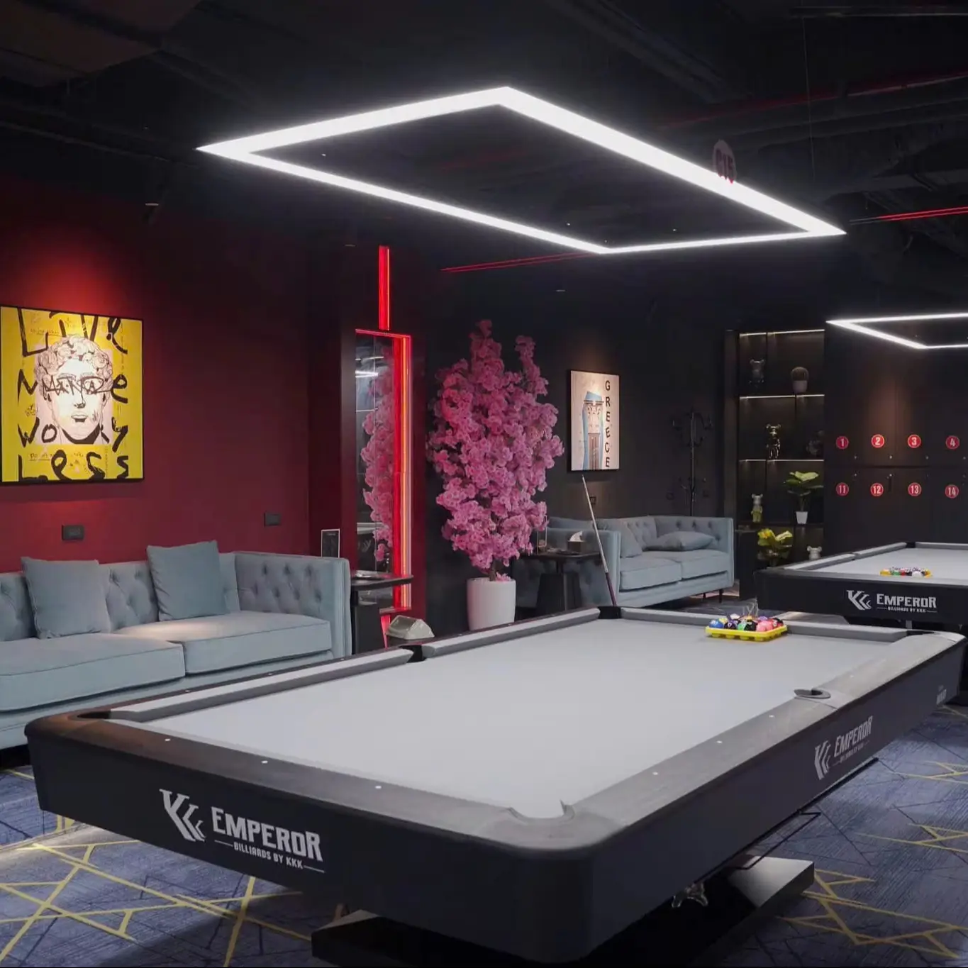 9ft Pool Table with Pro Level Performance Heavy Frame, Custom Colors for Business Use 1