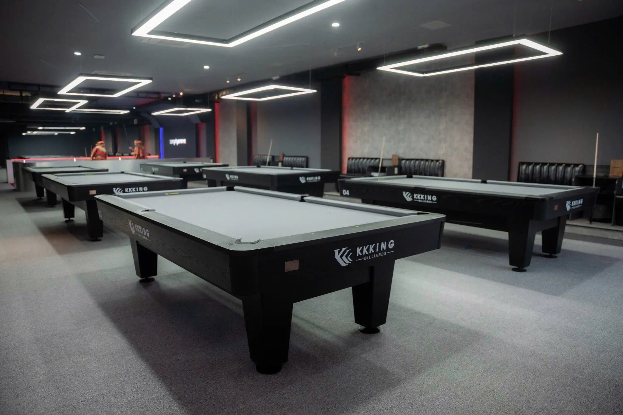 9ft Professional Slate Pool Table with Complete Billiard Accessories and Built In Ball Return 4