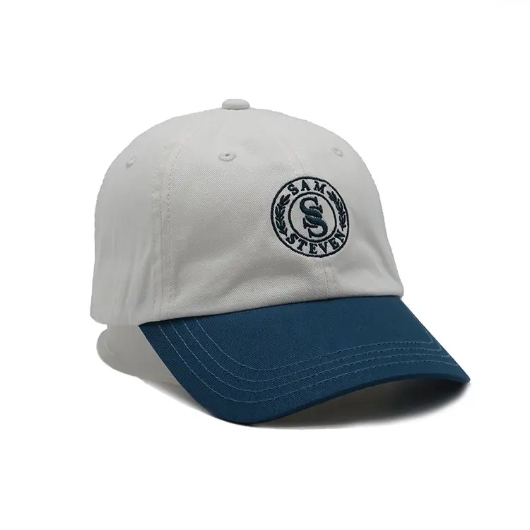 Adjustable 2D Embroidery 6-Panel Curved Brim High Quality Mix Color Low Profile 65% Cotton and 35% Polyester Fabric Baseball Cap 2