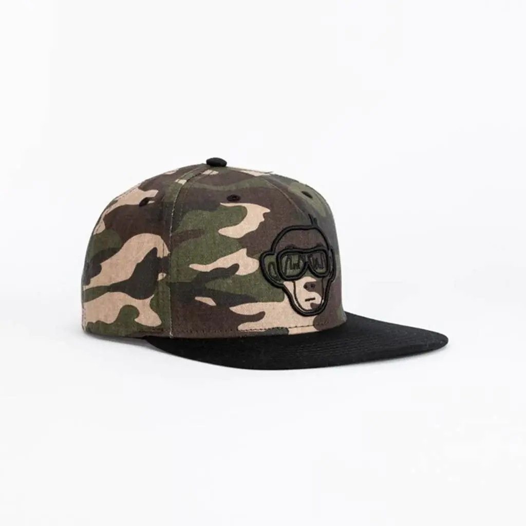 Adjustable Camouflage 3D Embroidery 5-Panel Flat Brim High Quality Medium Profile Cotton and Polyester Fabric Snapback Caps 2