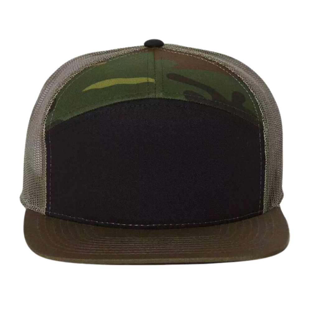 All 7 Panel Trucker Snapback Custom Your Brand Logo Breathable Mesh Adjustable Single Row Cap Buckle High Quality Wholesale OEM 5