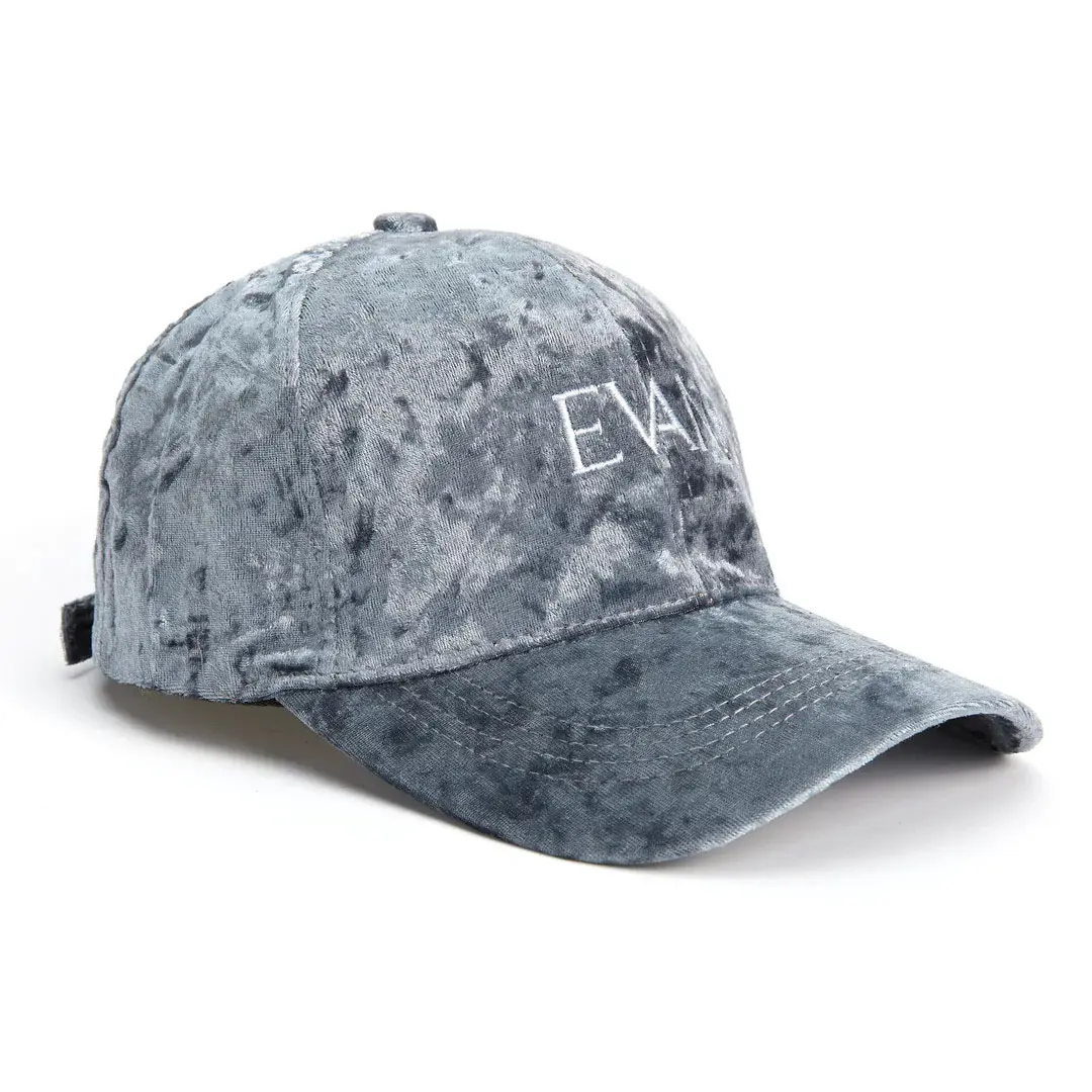All Grey Velvet Baseball Cap Custom Logo Wholesale Sports Cap Curved Brim High Quality Adjustable Baseball Cap for Men Women 3