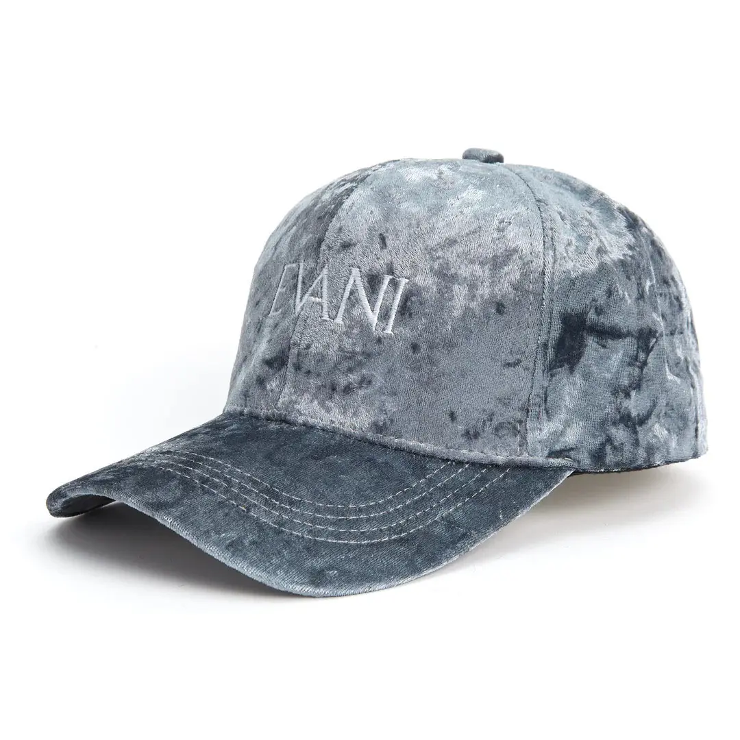 All Grey Velvet Baseball Cap Custom Logo Wholesale Sports Cap Curved Brim High Quality Adjustable Baseball Cap for Men Women 2
